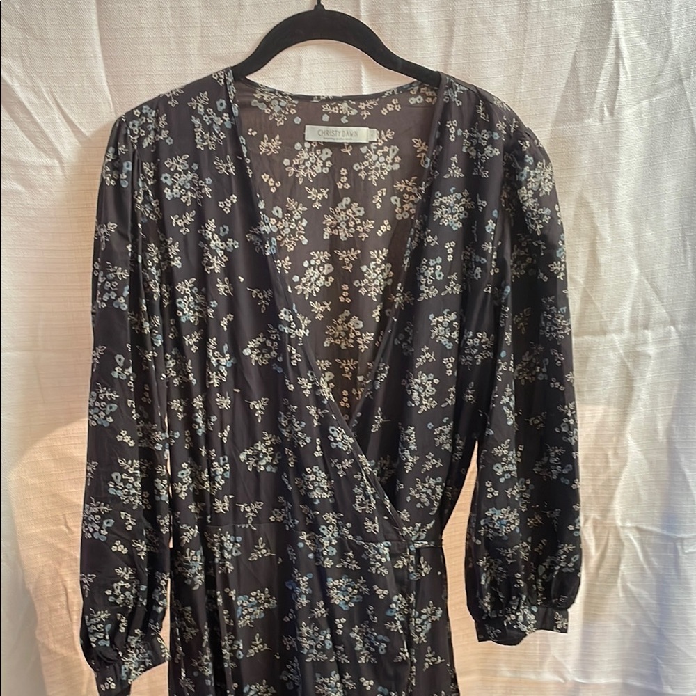 Christy Dawn Black Floral Long Sleeve Dress